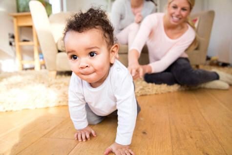 Baby boy crawling