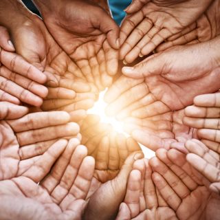 group of hands together